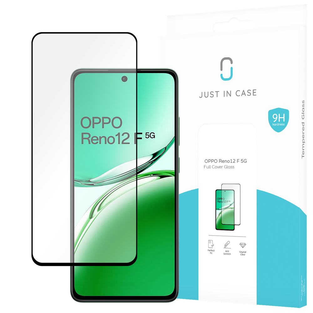 Oppo Reno12 F 5G Screenprotector Full Cover Gehard Glas - Zwart