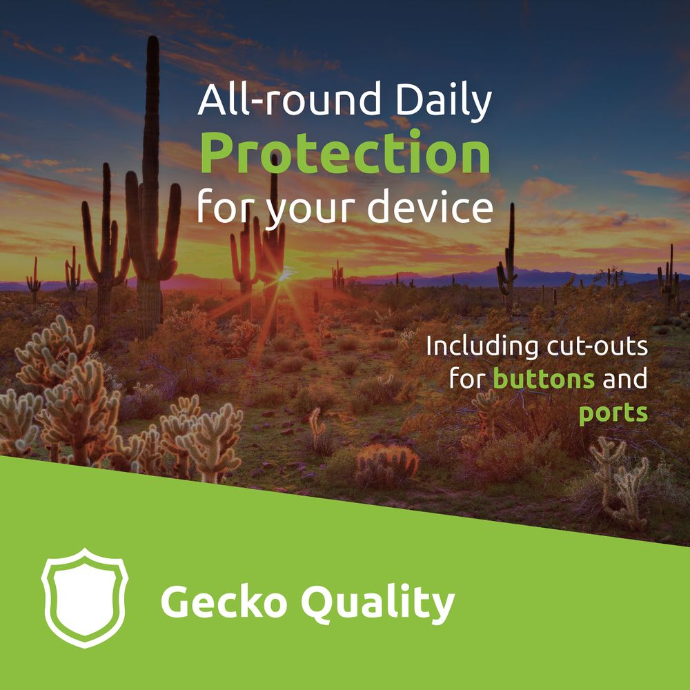 Gecko Covers cactusleren hoes voor Kobo Clara Colour & BW / Tolino Shine Color – zwart