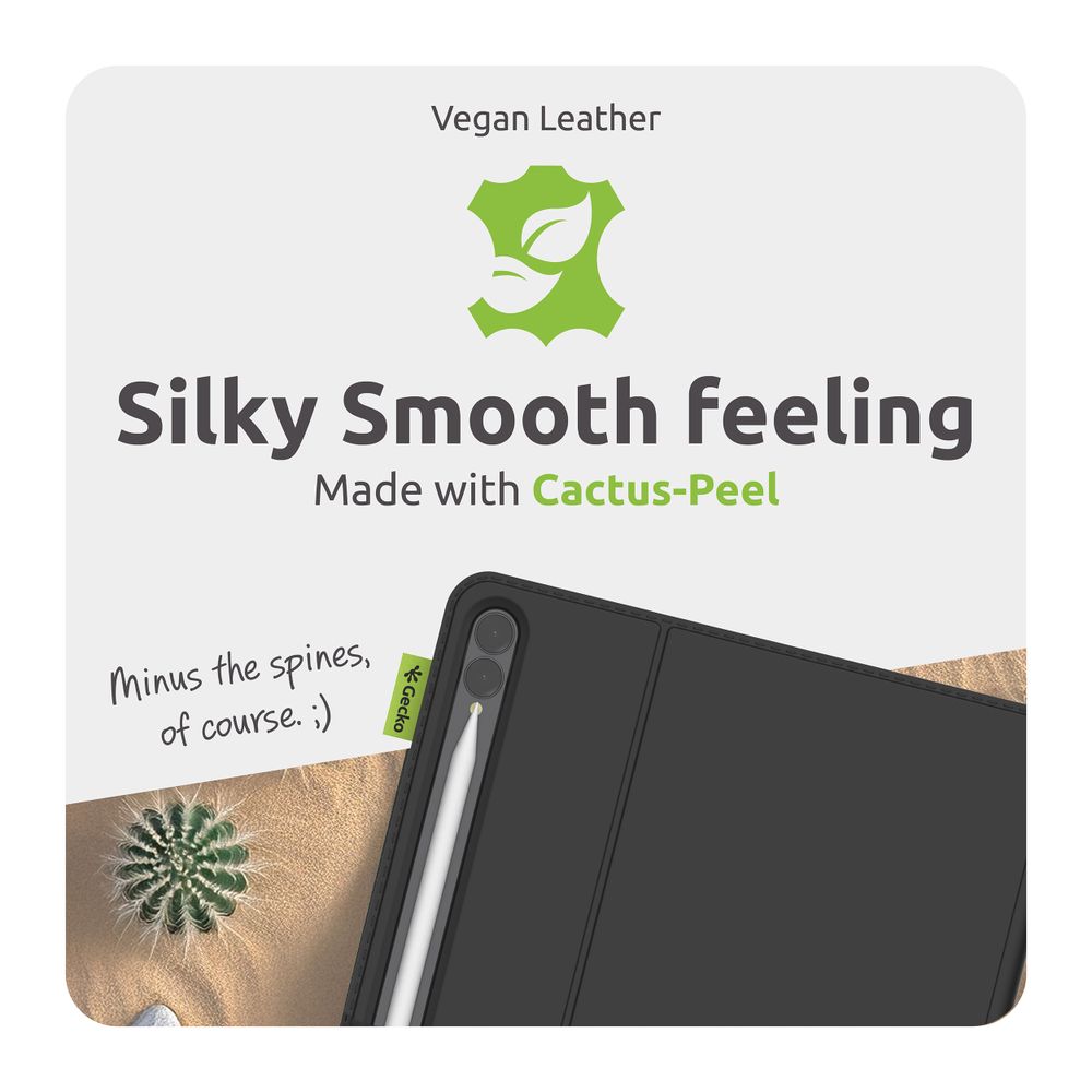 Gecko Covers Samsung Galaxy Tab S10 Ultra - Cactus Leather - Zwart