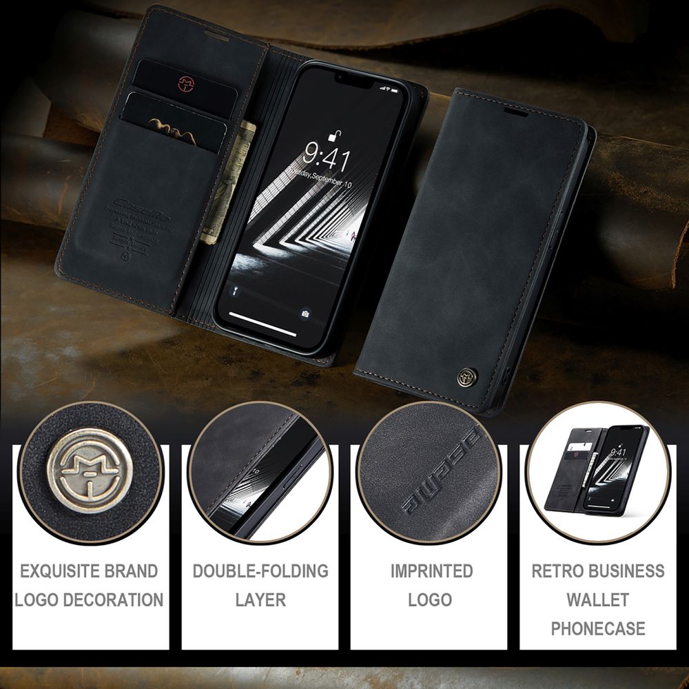 iPhone 15 Plus Wallet Hoesje - Zwart