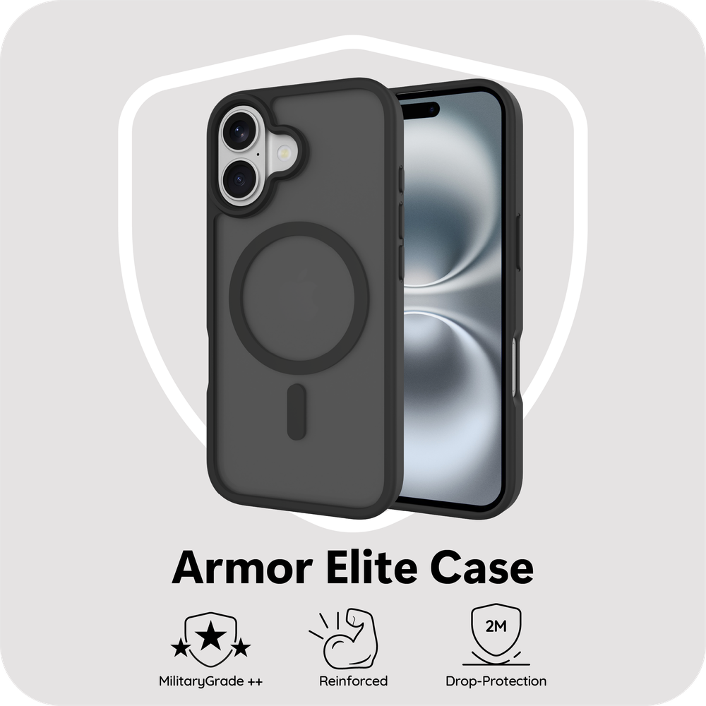 iPhone 17 Armor Hoesje MagSafe Militaire Bescherming - Zwart