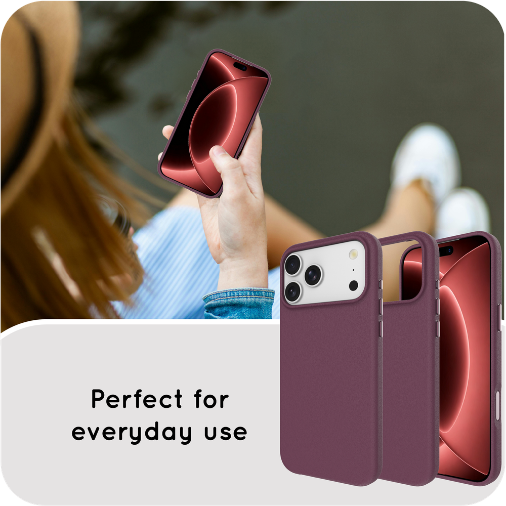 ArmorGrip Case - iPhone 18 Pro / 17 Pro - Grainy Back Cover - (compatible with MagSafe) - Dark Cherry