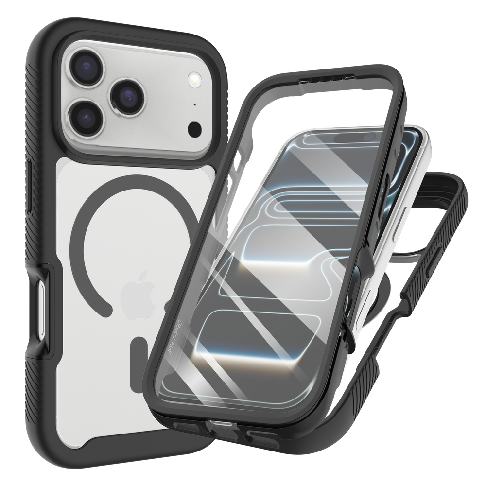 360 Defense Case - iPhone 18 Pro Max / 17 Pro Max - Full Body Protection with Built-in Screenprotector - Magsafe Compatible - Black