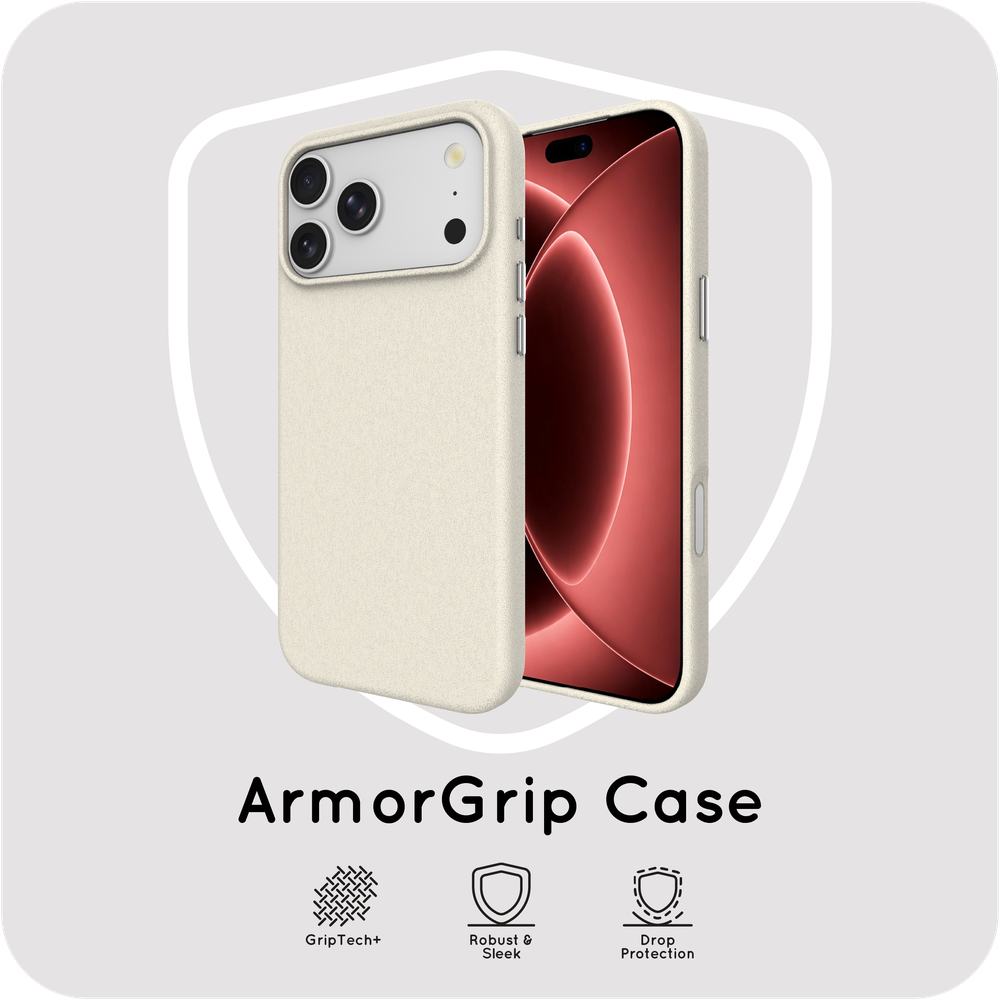 ArmorGrip Case - iPhone 18 Pro Max / 17 Pro Max - Grainy Back Cover - (compatible with MagSafe) - Ivory