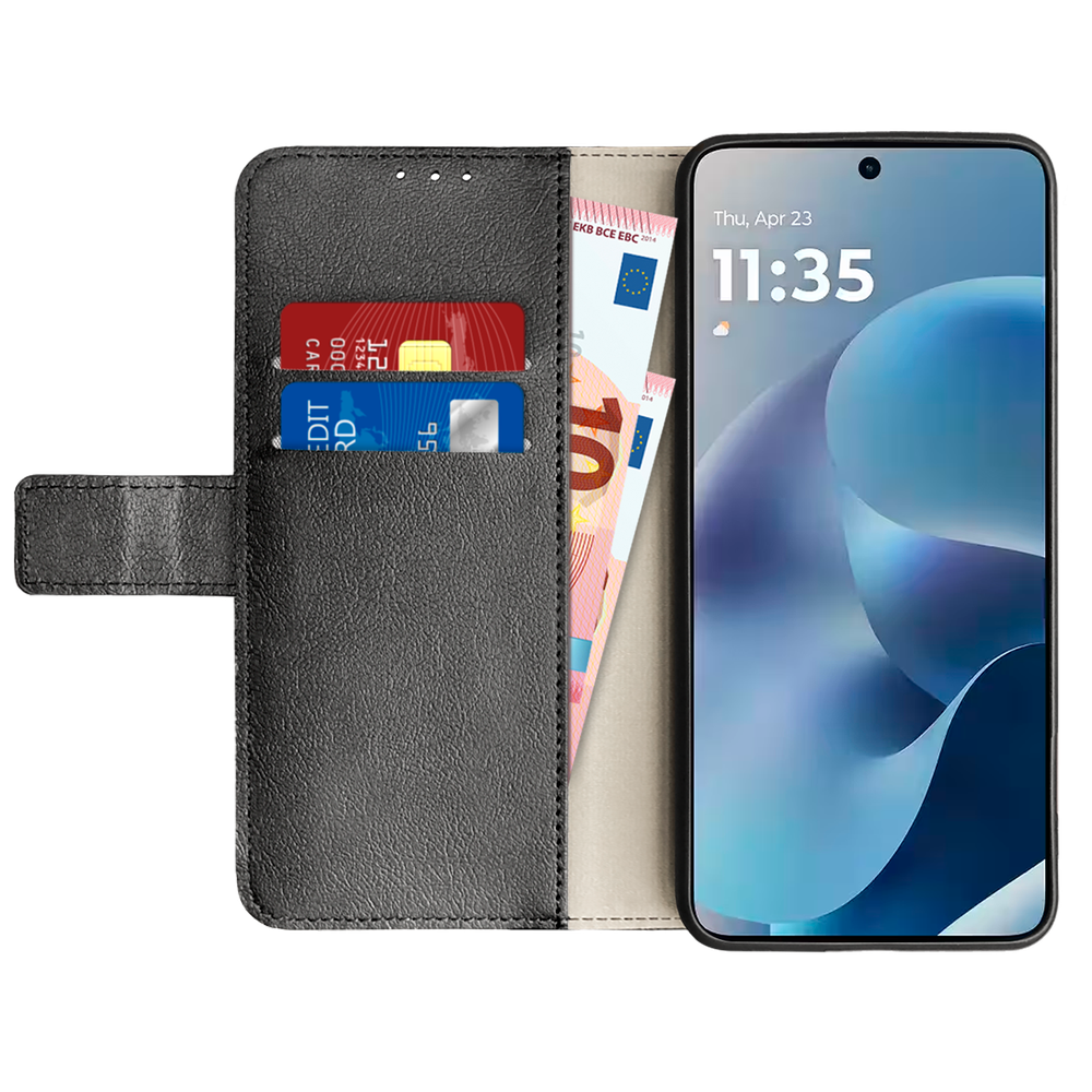 Motorola Moto G17 / G17 Power Wallet Hoesje - Zwart