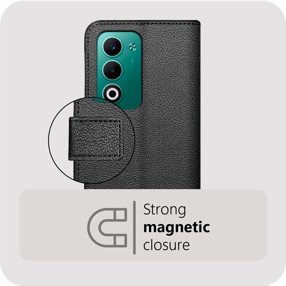 Oppo A5 (5G) Wallet Hoesje - Zwart