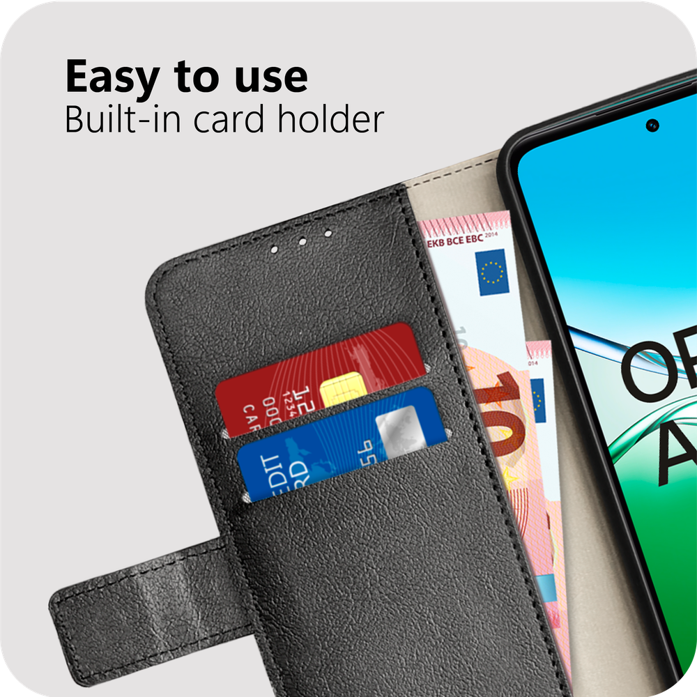 Oppo A5 (5G) Wallet Hoesje - Zwart