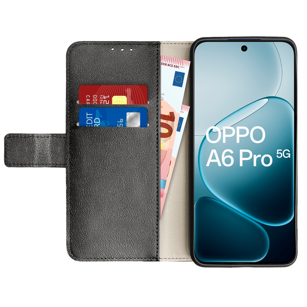 Oppo A6 Pro Wallet Hoesje - Zwart