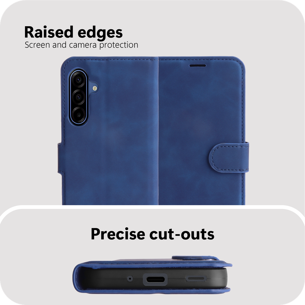 PrimeWallet Case - Samsung Galaxy A17 - PU leather Wallet Case - Blauw