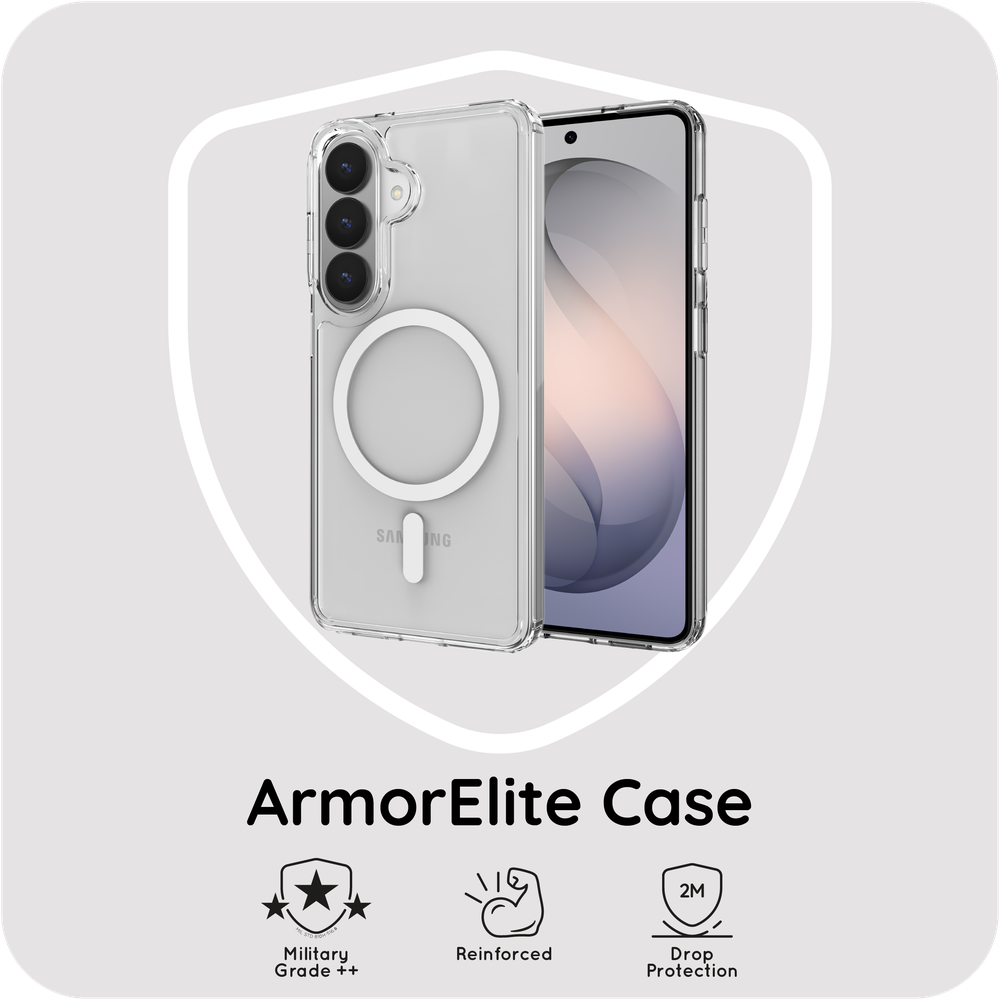 Samsung Galaxy S26 Armor Hoesje MagSafe Militaire Bescherming - Transparant