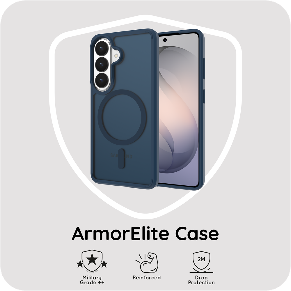 ArmorElite Case - Samsung Galaxy S26 Plus - Military Grade Back Cover - (compatible with MagSafe) - Blauw
