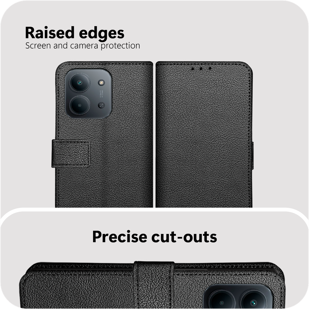 Xiaomi Redmi 15C - Classic Wallet Case - Zwart