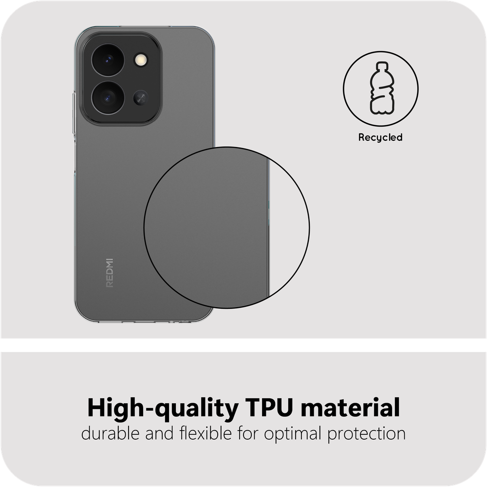 Just in Case KickLite TPU-hoesje voor Xiaomi Redmi 15C – transparant