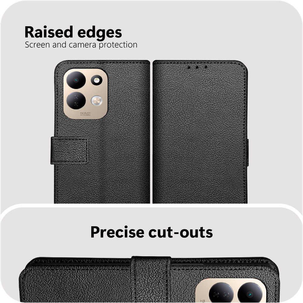 Classic Wallet Case - XiaomI Redmi 17 - PU leather Book Case - Black