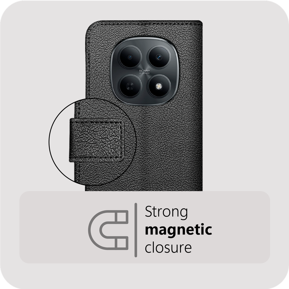 Xiaomi Redmi Note 15 Pro+ (5G) Wallet Hoesje - Zwart