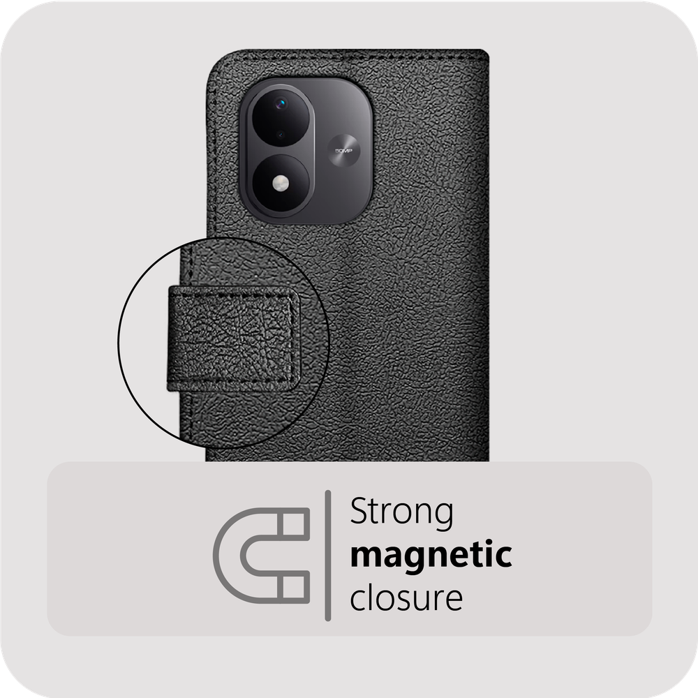 Classic Wallet Case - Xiaomi Redmi Note 17 (4G / 5G) - PU leather Book Case - Black