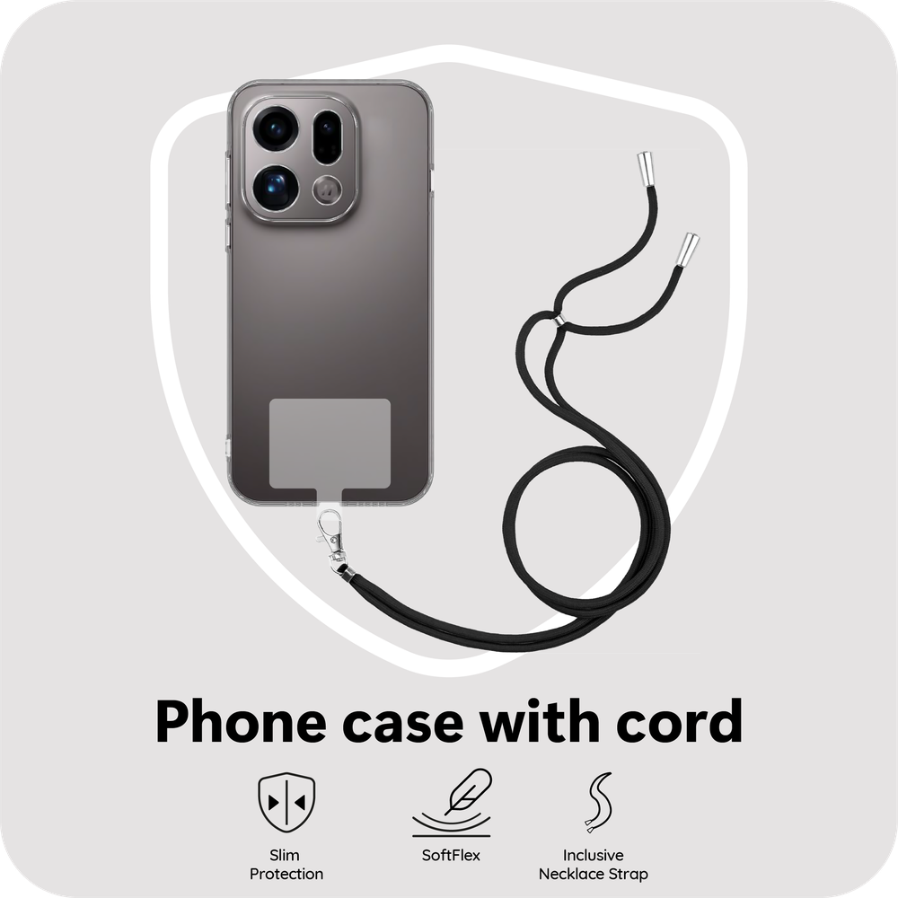 Oppo Find X9 Hoesje met Koord - Transparant