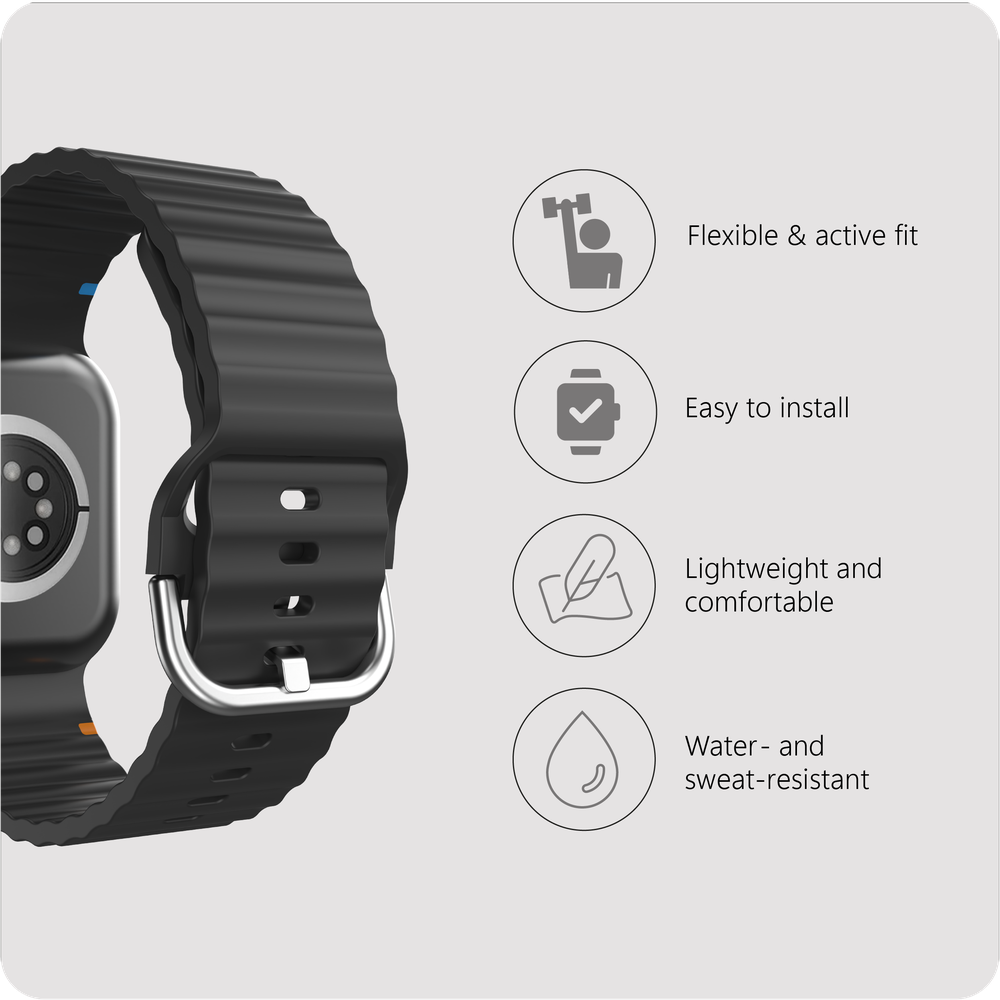 ActiveFlex Strap - Apple Watch (38/40/41/42mm) - Zwart