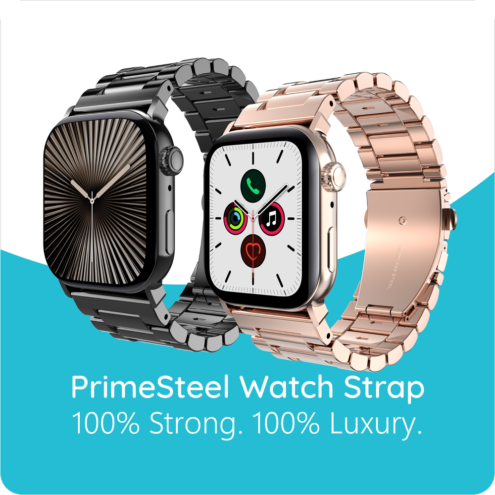 PrimeSteel Strap - Apple Watch (44/45/46/49mm) - Zwart