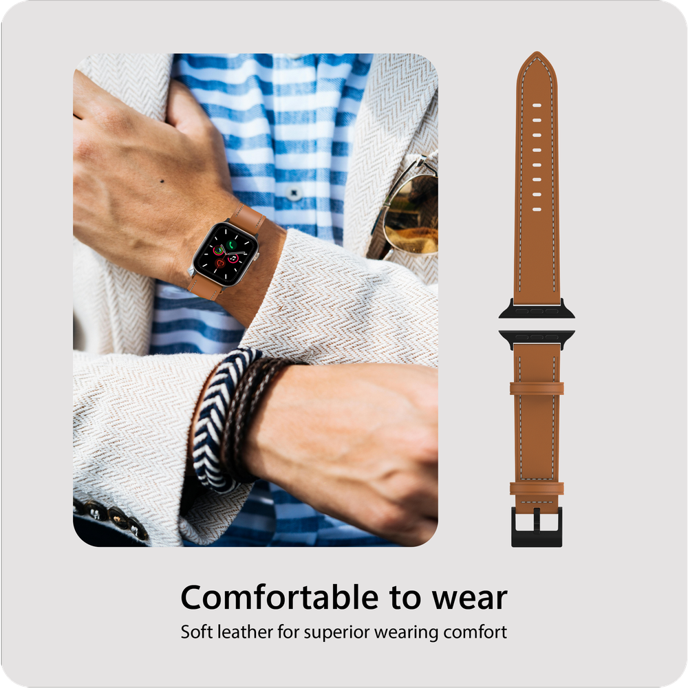 Timeless Leather Strap - Apple Watch (38/40/41/42mm) - Bruin