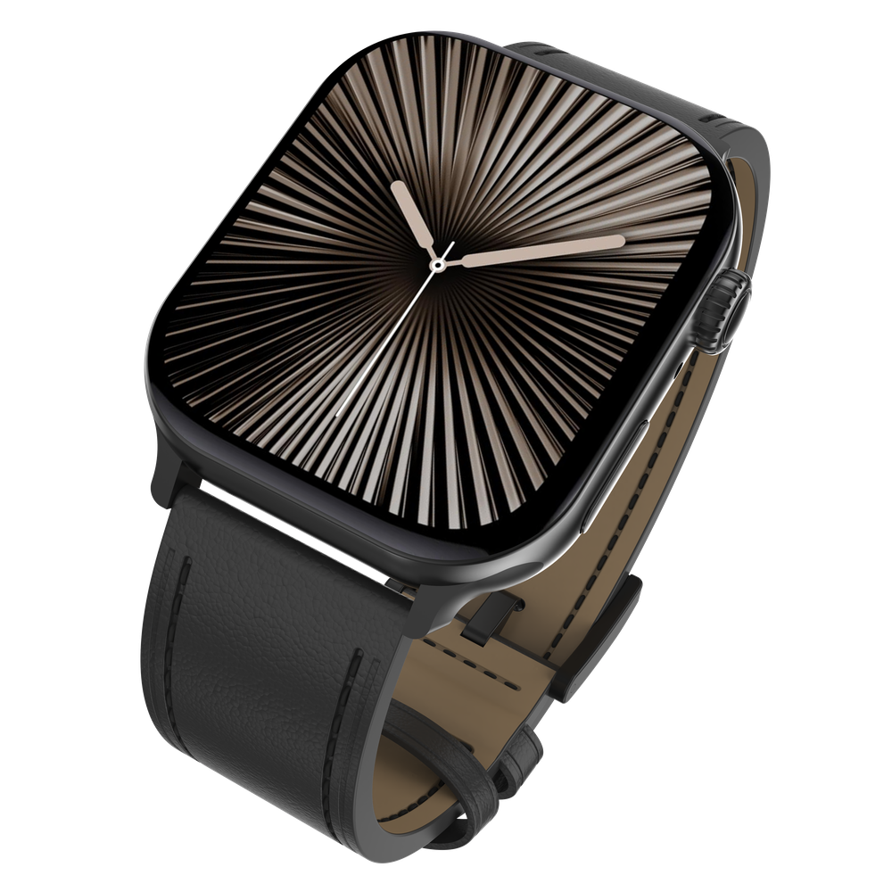 Timeless Leather Strap - Apple Watch (44/45/46/49mm) - Zwart
