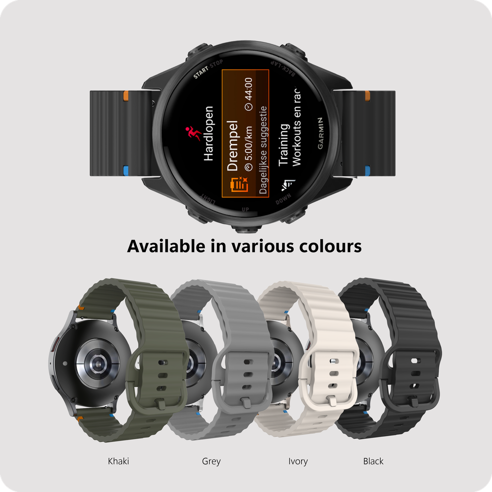 ActiveFlex Strap - Garmin Forerunner 55 / 165 / 570 (42mm) - Zwart