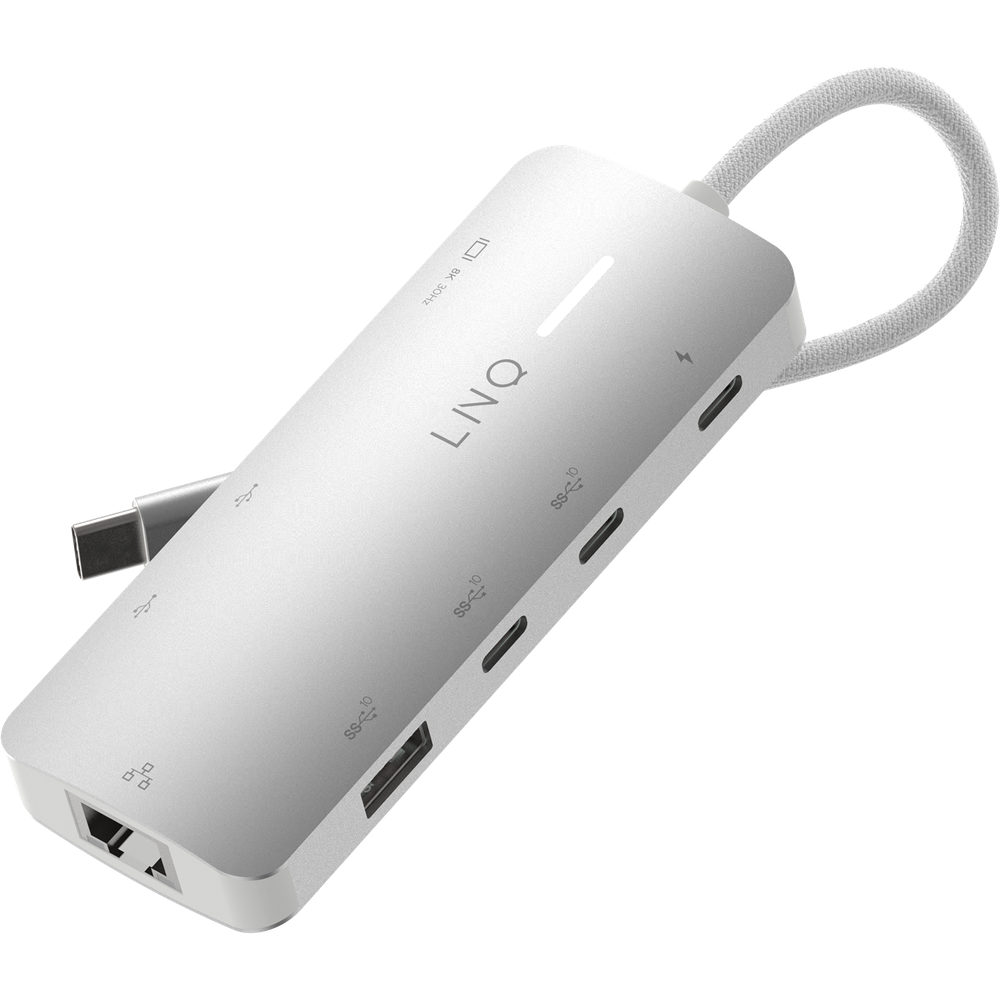 LINQ 8in1 Pro Studio USB-C 10Gbps Multiport Hub with PD, 8K HDMI and 2.5Gbe Ethernet