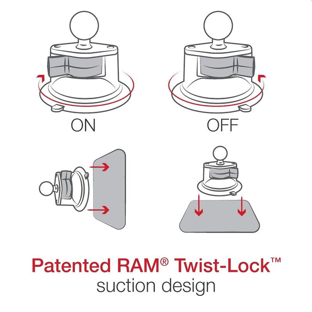 RAM Mounts Twist-Lock Suction Cup Base with Ball