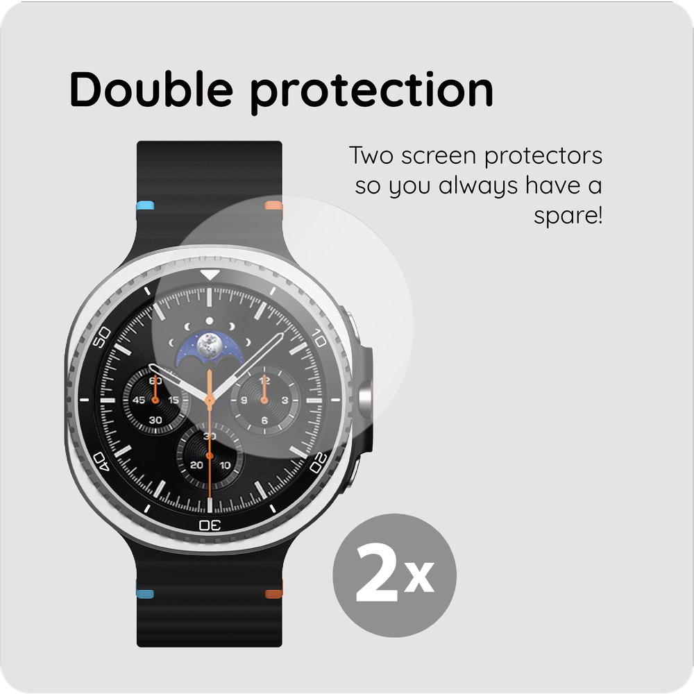 Samsung Galaxy Watch8 44mm - 2 pack - Screenprotector Tempered Glass