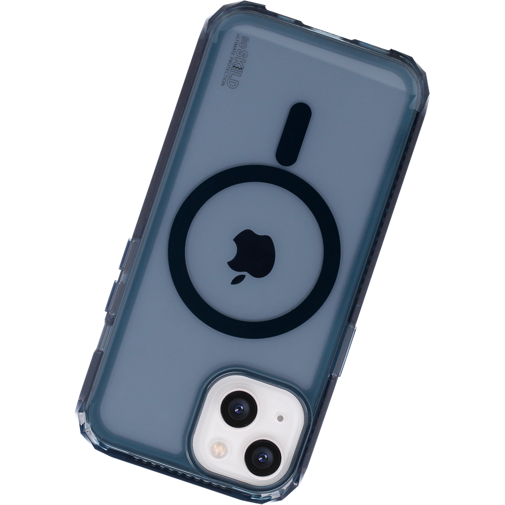 iPhone 15 Defend Magnetic Case Armor Hoesje - Rookgrijs