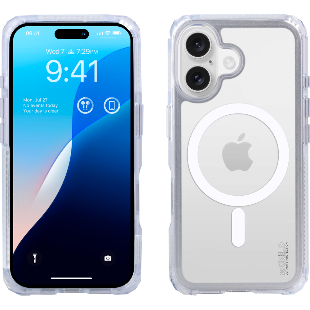 iPhone 16 Defend Magnetic Case Armor Hoesje - Transparant