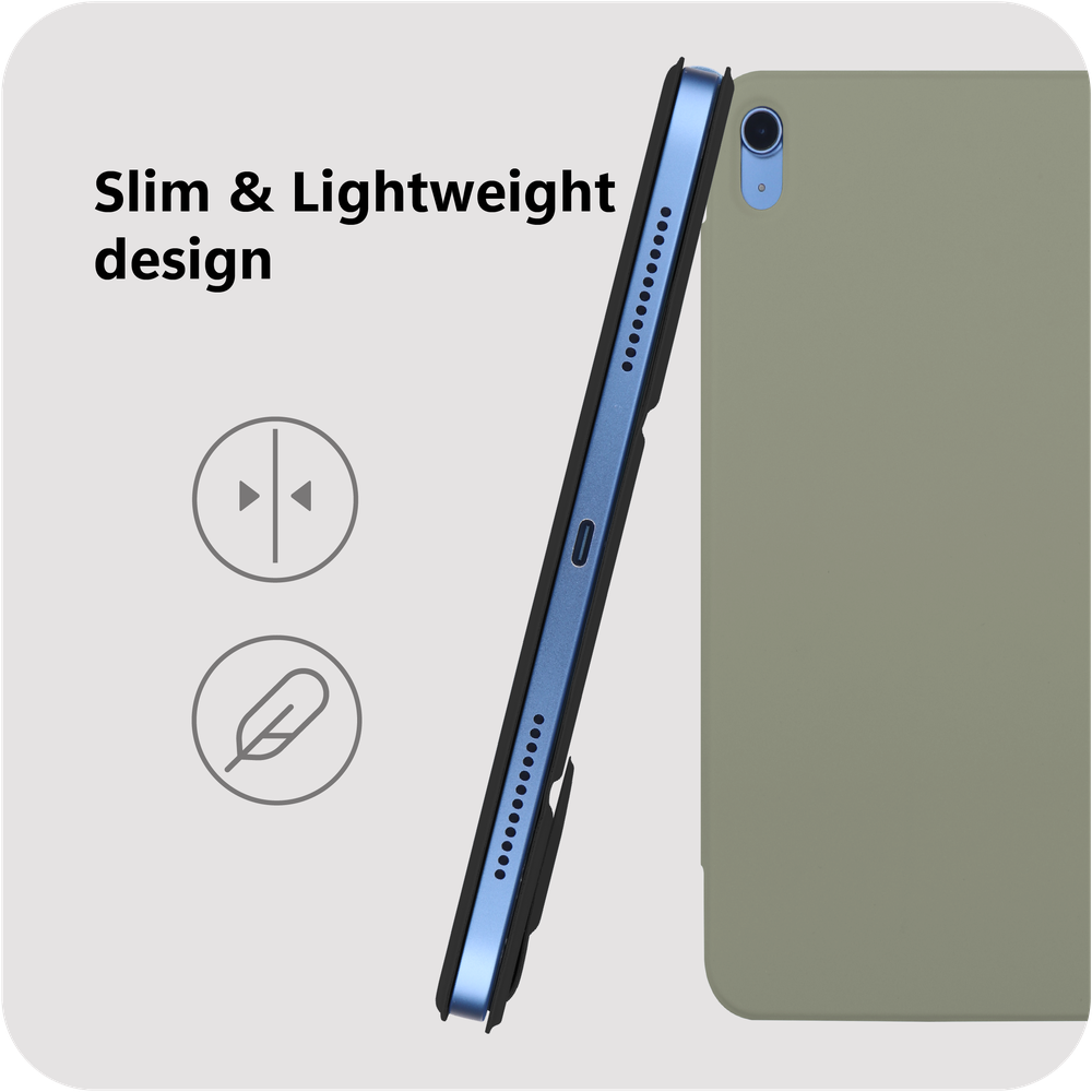 Apple iPad 2025 (11th Gen) / iPad 2022 (10th Gen) Magnetic Sleek TriFold Case - Sage Green