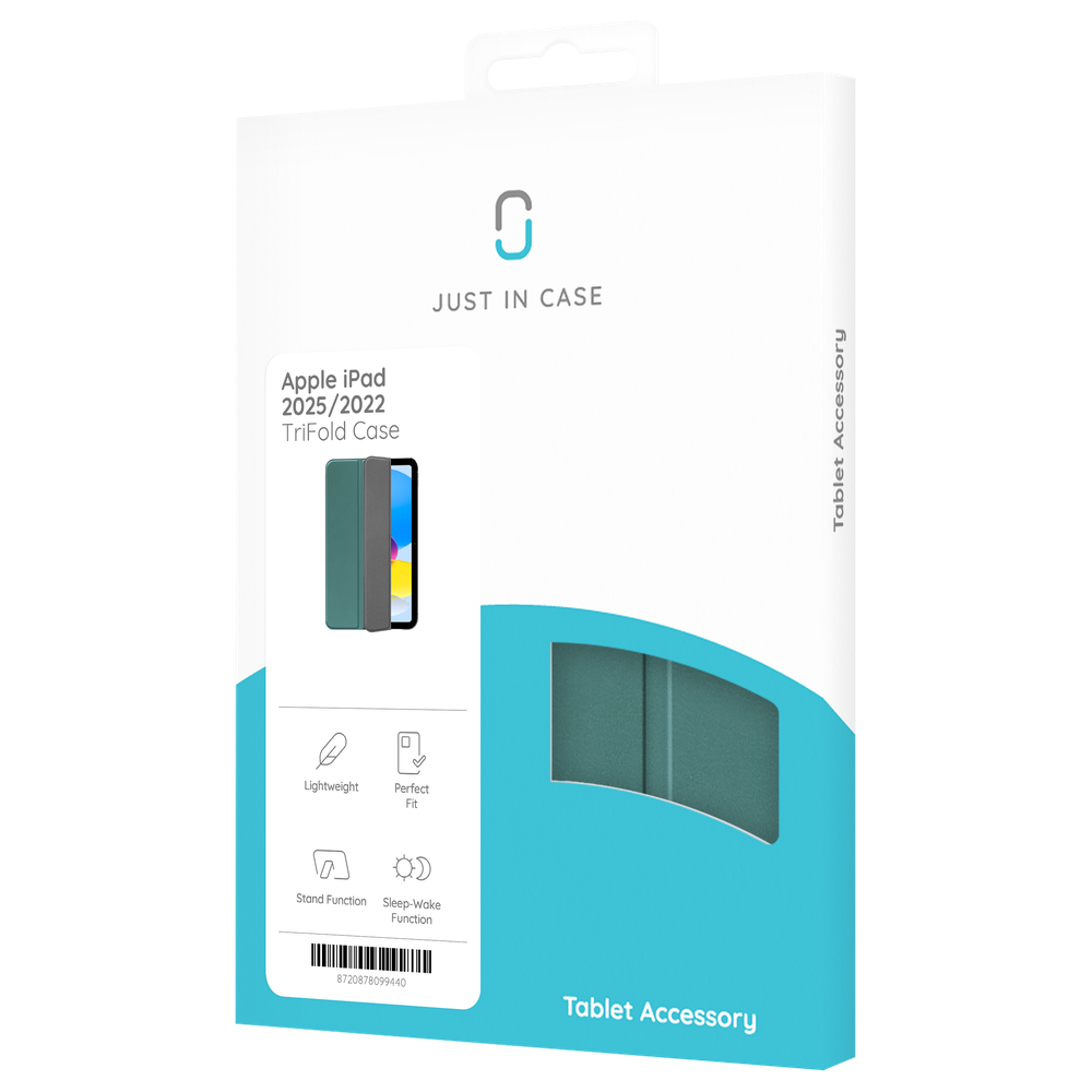 Apple iPad 2025 (11th Gen) / iPad 2022 (10th Gen) TriFold Book Case - Groen