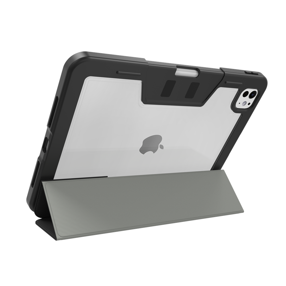 iPad Pro 13 (M5 2025 / M4 2024) Trifold Hoesje Militaire Bescherming - Zwart