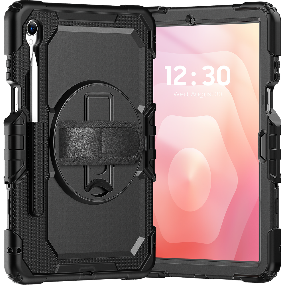 Samsung Galaxy Tab S11 - Shockproof Case (PET Screenprotector/Hand Strap) - Zwart
