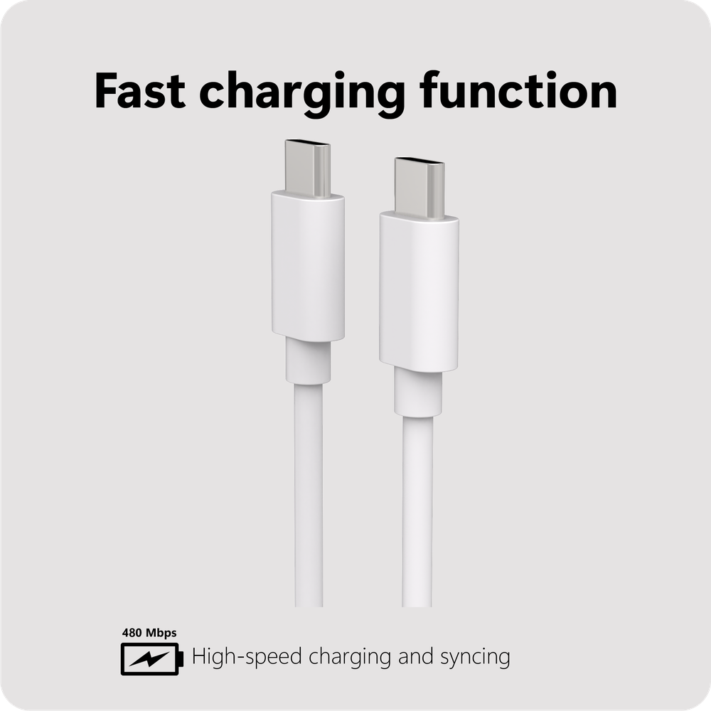 Essential USB-C PD Cable - 75cm - Wit