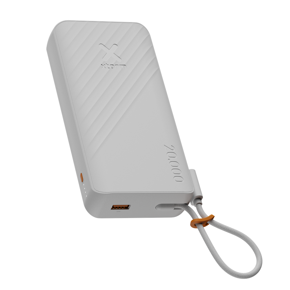Xtorm 30W Go2 Evolution FastCharge Powerbank 20.000 mAh - Built-in Cable - Ice White - XG2E30W207C