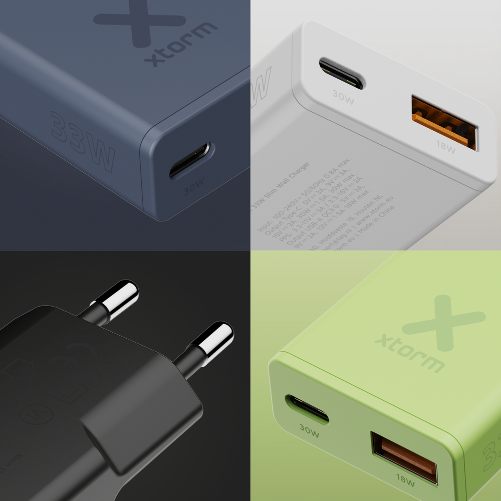 Xtorm 33W Go2 Evolution SlimLine Charger - Zwart - XG2SLE0336