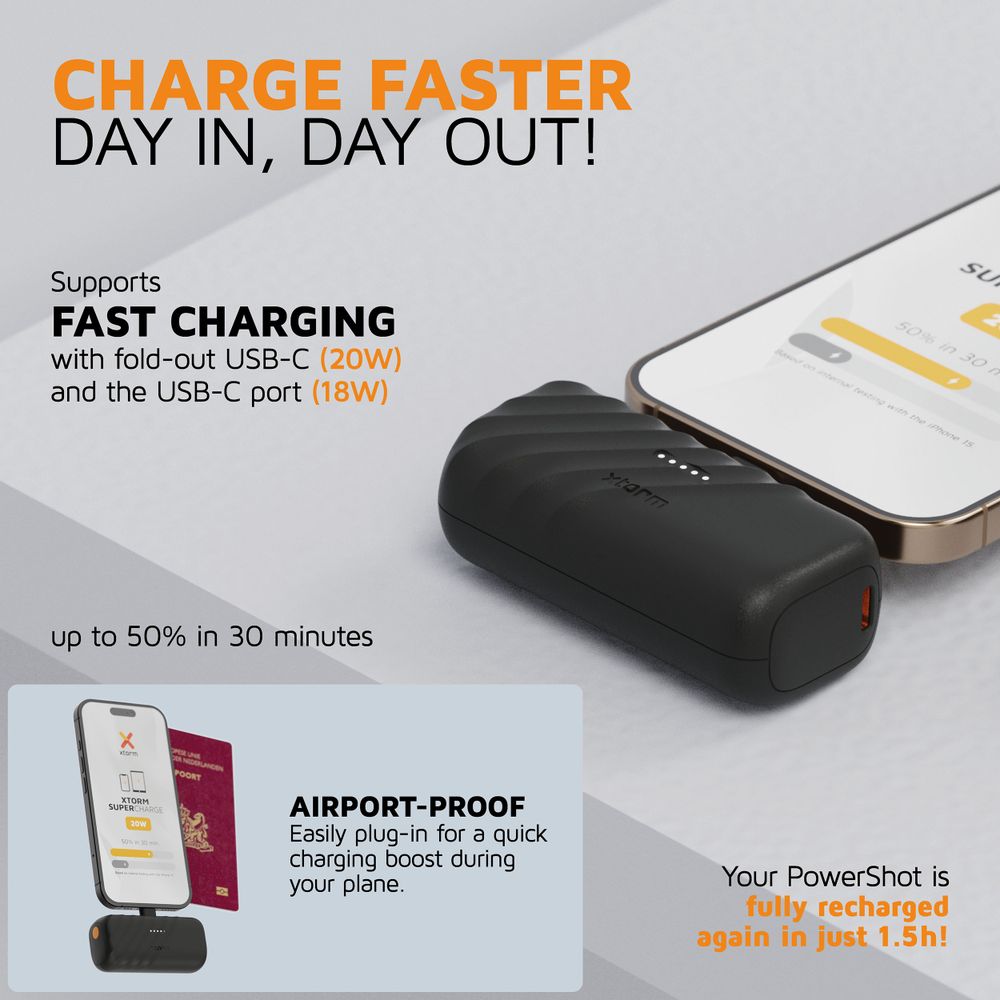 Xtorm 20W Go2 Evolution Powershot Powerbank 5.000 mAh - Blauw - XG2PSE059